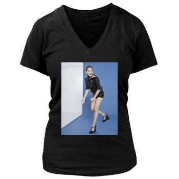 Barbara Palvin Women's Deep V-Neck TShirt