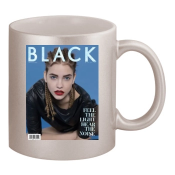 Barbara Palvin 11oz Metallic Silver Mug