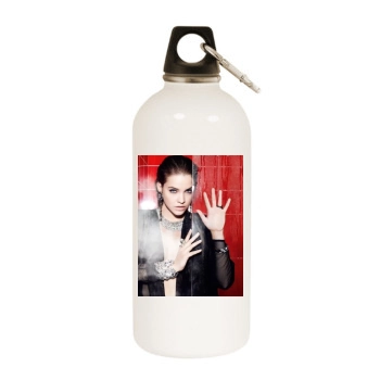 Barbara Palvin White Water Bottle With Carabiner