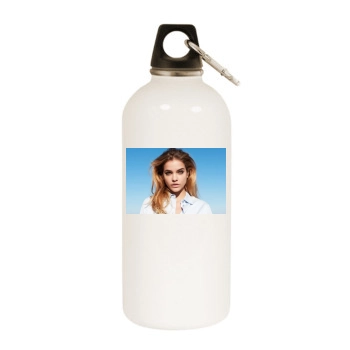 Barbara Palvin White Water Bottle With Carabiner