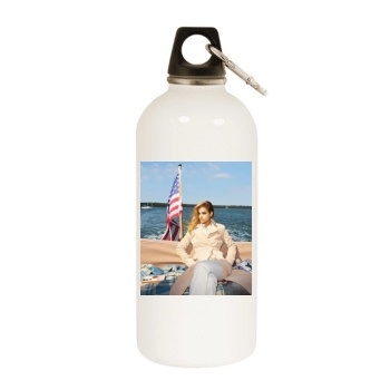 Barbara Palvin White Water Bottle With Carabiner