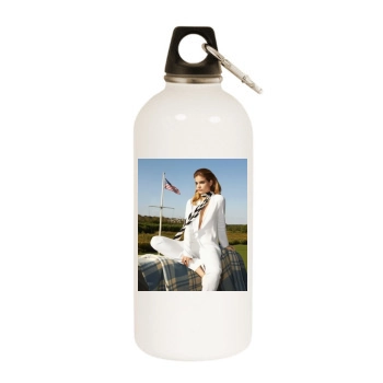 Barbara Palvin White Water Bottle With Carabiner