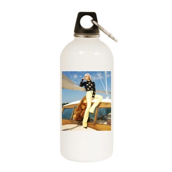 Barbara Palvin White Water Bottle With Carabiner