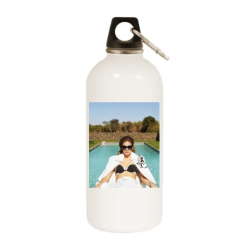 Barbara Palvin White Water Bottle With Carabiner