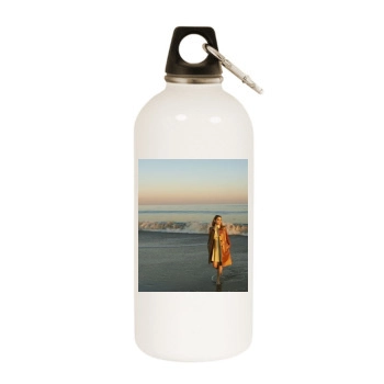 Barbara Palvin White Water Bottle With Carabiner