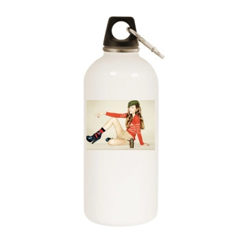 Barbara Palvin White Water Bottle With Carabiner