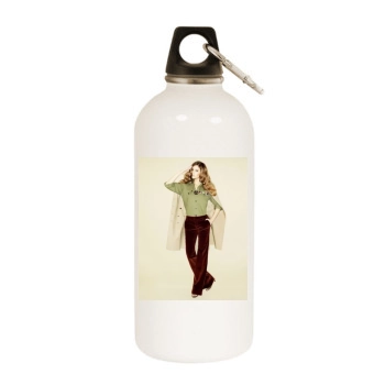 Barbara Palvin White Water Bottle With Carabiner