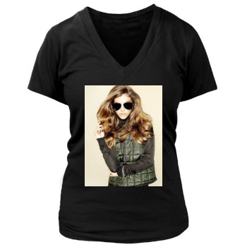 Barbara Palvin Women's Deep V-Neck TShirt