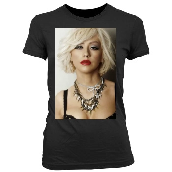 Christina Aguilera Women's Junior Cut Crewneck T-Shirt