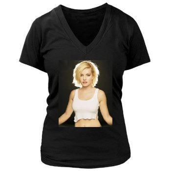 Elisha Cuthbert Women's Deep V-Neck TShirt