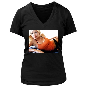 Elisha Cuthbert Women's Deep V-Neck TShirt