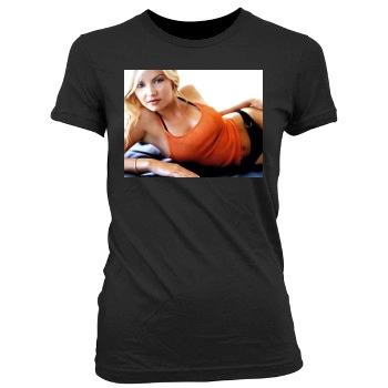 Elisha Cuthbert Women's Junior Cut Crewneck T-Shirt