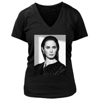 Emily Blunt Women's Deep V-Neck TShirt