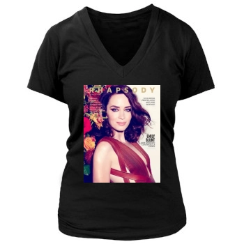 Emily Blunt Women's Deep V-Neck TShirt