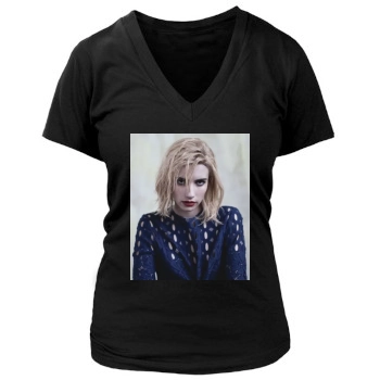 Emma Roberts Women's Deep V-Neck TShirt