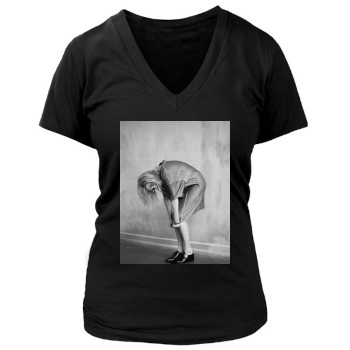 Emma Roberts Women's Deep V-Neck TShirt