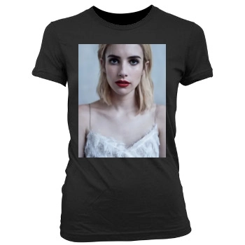 Emma Roberts Women's Junior Cut Crewneck T-Shirt