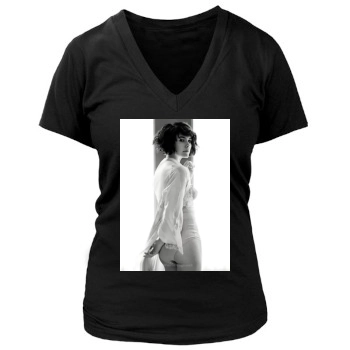 Evangeline Lilly Women's Deep V-Neck TShirt