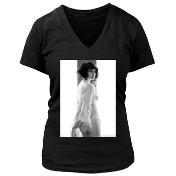 Evangeline Lilly Women's Deep V-Neck TShirt