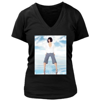 Evangeline Lilly Women's Deep V-Neck TShirt