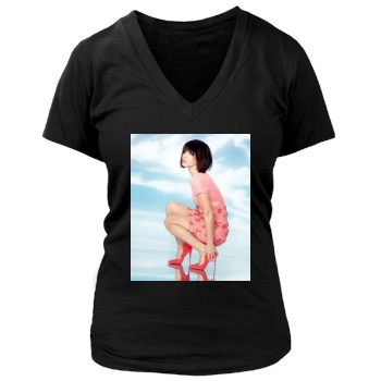 Evangeline Lilly Women's Deep V-Neck TShirt