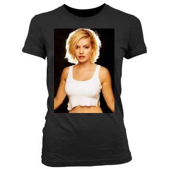 Elisha Cuthbert Women's Junior Cut Crewneck T-Shirt