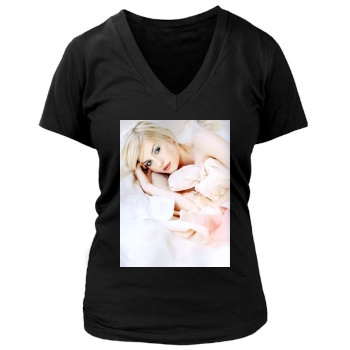 Elisha Cuthbert Women's Deep V-Neck TShirt