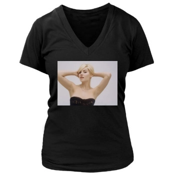 Elisha Cuthbert Women's Deep V-Neck TShirt