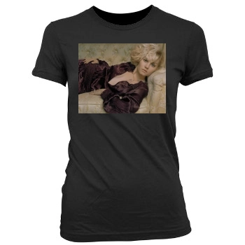 Elisha Cuthbert Women's Junior Cut Crewneck T-Shirt