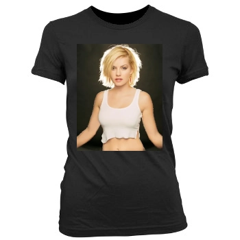 Elisha Cuthbert Women's Junior Cut Crewneck T-Shirt