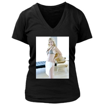 Elisha Cuthbert Women's Deep V-Neck TShirt