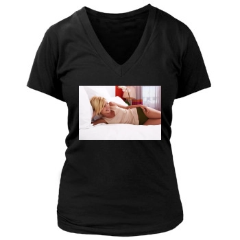 Elisha Cuthbert Women's Deep V-Neck TShirt