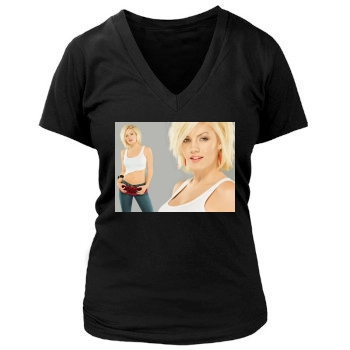 Elisha Cuthbert Women's Deep V-Neck TShirt