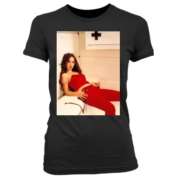 Eliza Dushku Women's Junior Cut Crewneck T-Shirt