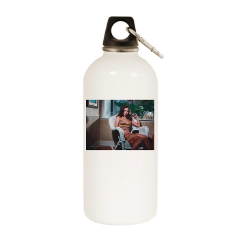 Eliza Dushku White Water Bottle With Carabiner