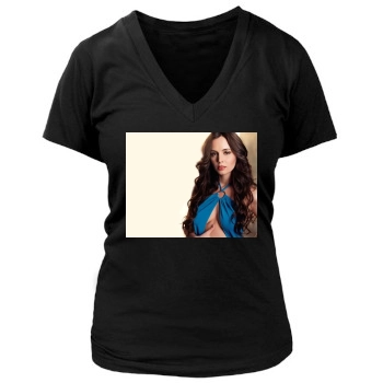 Eliza Dushku Women's Deep V-Neck TShirt