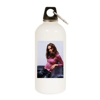 Eliza Dushku White Water Bottle With Carabiner