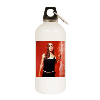 Eliza Dushku White Water Bottle With Carabiner