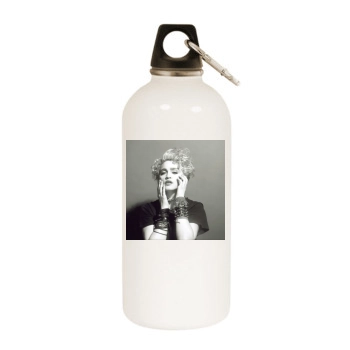 Madonna White Water Bottle With Carabiner