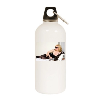 Madonna White Water Bottle With Carabiner