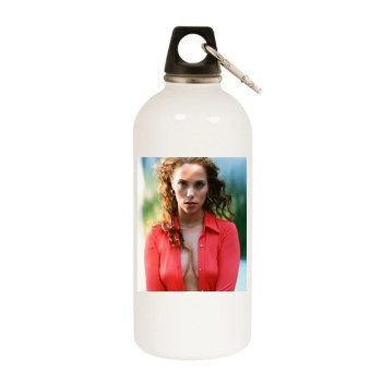 Elizabeth Berkley White Water Bottle With Carabiner