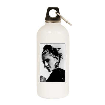 Madonna White Water Bottle With Carabiner