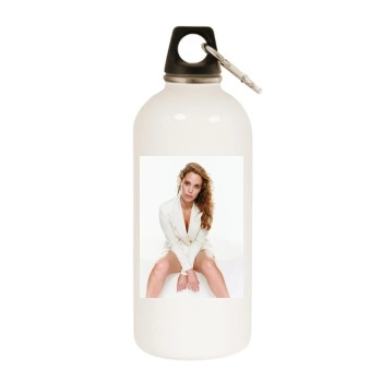 Elizabeth Berkley White Water Bottle With Carabiner