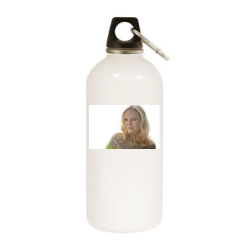 Malin Akerman White Water Bottle With Carabiner