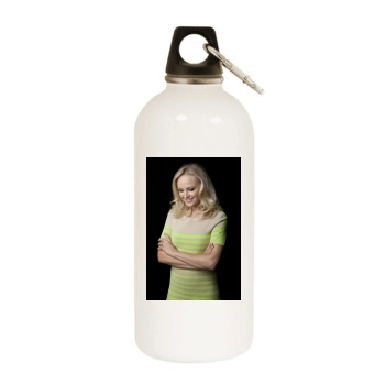 Malin Akerman White Water Bottle With Carabiner