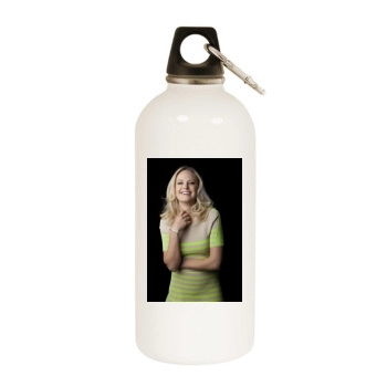 Malin Akerman White Water Bottle With Carabiner