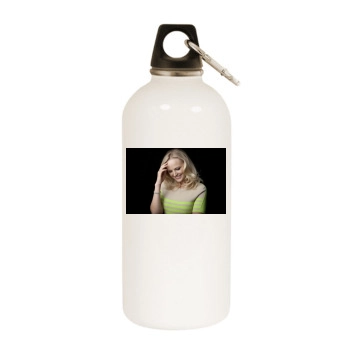 Malin Akerman White Water Bottle With Carabiner