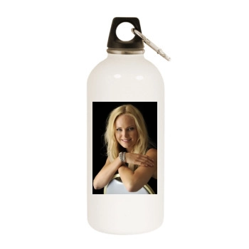 Malin Akerman White Water Bottle With Carabiner