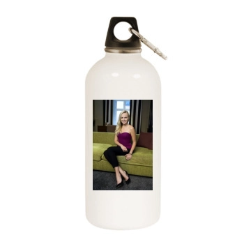 Malin Akerman White Water Bottle With Carabiner