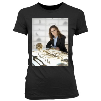 Emily Deschanel Women's Junior Cut Crewneck T-Shirt